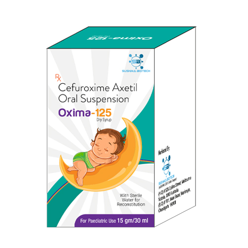 Product Name: Oxima 125, Compositions of Oxima 125 are Cefuroxime Axetil Oral Suspension - Sushma Biotech