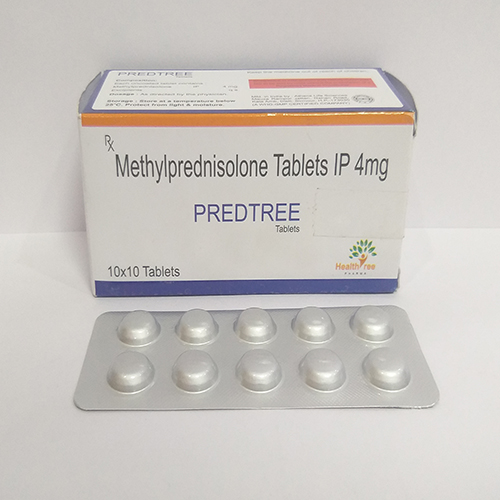 Product Name: Predtree, Compositions of Predtree are Methylprednisolone Tablets IP 4 mg - Healthtree Pharma (India) Private Limited
