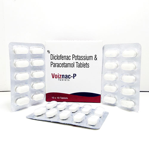 Product Name: Voiznac P, Compositions of Voiznac P are Dicolfenac sodium 50mg+Paracetamol 325 mg - Voizmed Pharma Private Limited