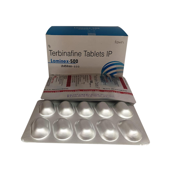 Product Name: TERBIFON 500, Compositions of TERBIFON 500 are Terbinafine 500 mg. - Fawn Incorporation