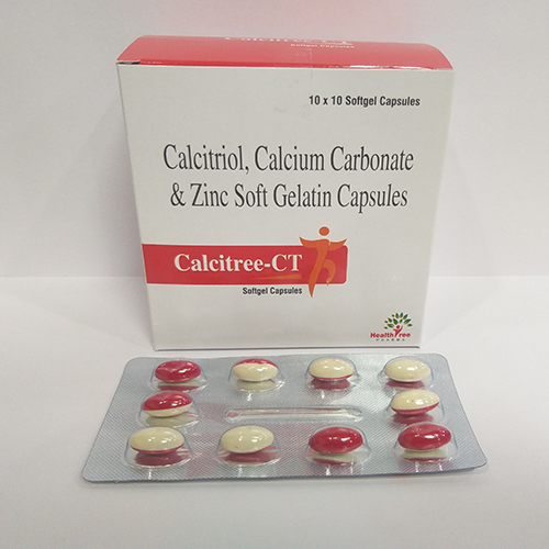 Product Name: Calcitree CT, Compositions of Calcitree CT are Calcitrol,Calcium Carbonate & Zinc  Softgel  Capsules - Healthtree Pharma (India) Private Limited
