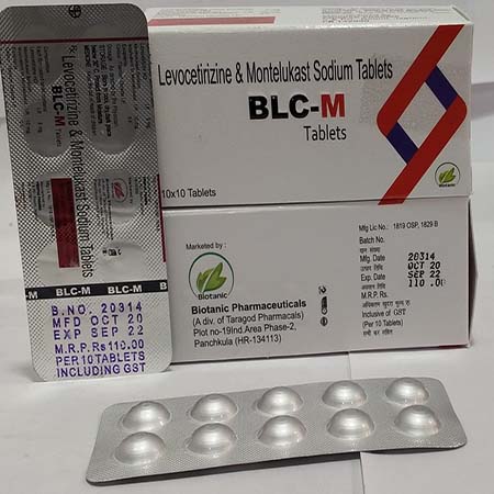 Product Name: BLC M, Compositions of BLC M are Levocetirizine & Montelukast Sodium Tablets - Biotanic Pharmaceuticals