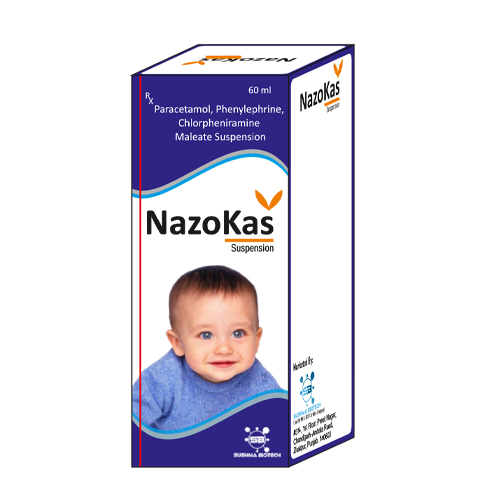 Product Name: Nazokas, Compositions of Nazokas are Paracetamol, Phenylephrine Hydrochloride, Chlorpheniramine Maleate - Sushma Biotech