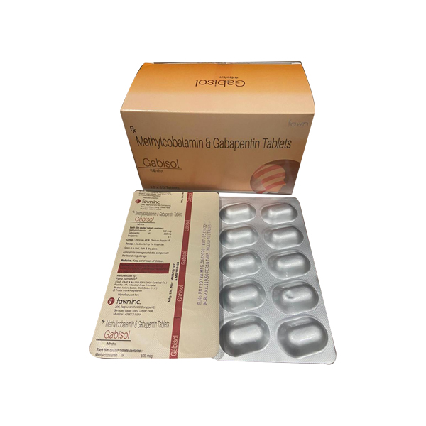 Product Name: GABISOL 100, Compositions of Gabapentine 100 mg are Gabapentine 100 mg - Fawn Incorporation