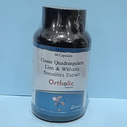 Product Name: Ortholic, Compositions of Ortholic are Cissus Quadrangularis Linn & Withania Somnifera Extraxt - Anabolic Remedies Pvt Ltd