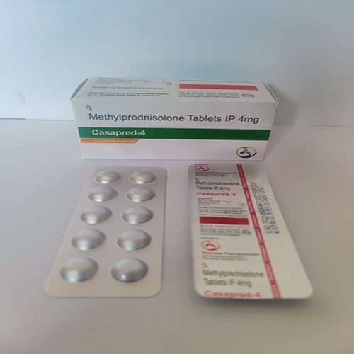 Product Name: Casapred 4, Compositions of Casapred 4 are Methylprednisolone Tablets ip 4 mg - Medicasa Pharmaceuticals
