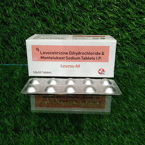 Product Name: Levros M, Compositions of Levros M are Levocetirizine Dihydrochloride & Montelukast Sodium Tablets ip - Crossford Healthcare
