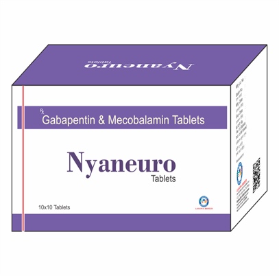 Product Name: Nyaneuro, Compositions of Nyaneuro are Gabpentin & Mecobalamin Tablets - Lavanya Biotech