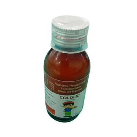 Product Name: COLDLIC, Compositions of are Paracetamol Phenylphrine & Chlorpheniramine Maleate Oral Suspension - Itelic Labs