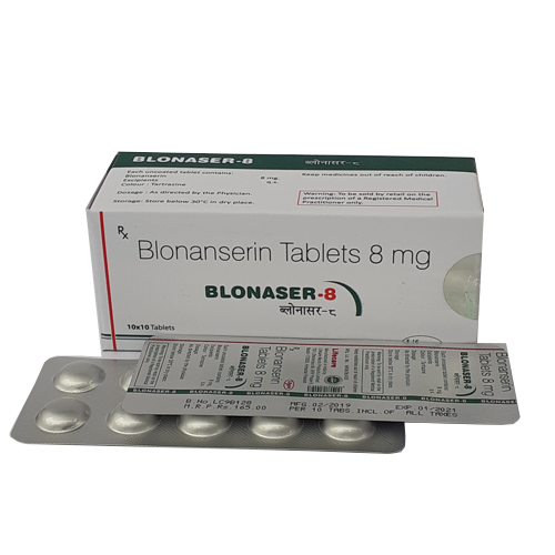 Product Name: Blonaser 8, Compositions of Blonaser 8 are Blonanserin Tablets 8 mg - Lifecare Neuro Products Ltd.