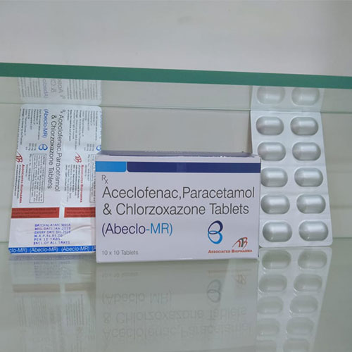Product Name: Abeclo MR, Compositions of Abeclo MR are Aceclofeenac Paraacetamol & Chlorzoxazone - Associated Biopharma
