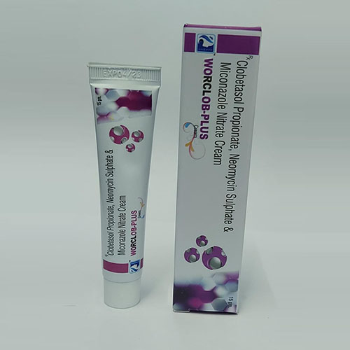Product Name: Worclob Plus, Compositions of Worclob Plus are Clobetasol Propionate,Neomycin Sulphate & Miconazole Cream - WHC World Healthcare