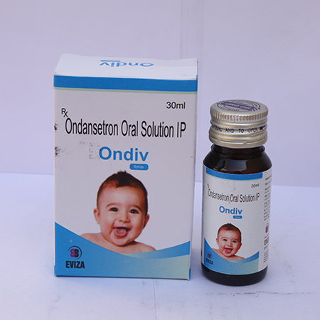 Product Name: Ondiv, Compositions of Ondiv are Ondansetron Oral Solution IP - Eviza Biotech Pvt. Ltd