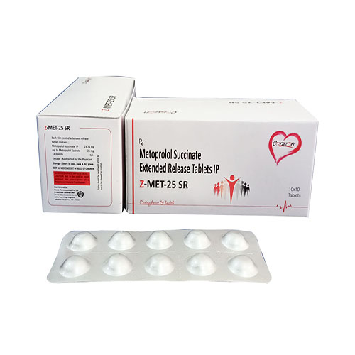 Product Name: Z Met 25 Sr, Compositions of Z Met 25 Sr are Metoprolol Succinate Extended Release Tablets - Arlak Biotech