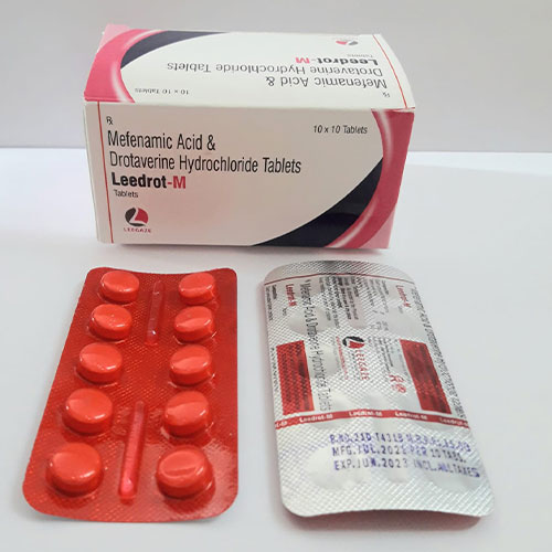 Product Name: Leedrot M, Compositions of Leedrot M are Mefenamic acid & drotaverine hydrochloride - Leegaze Pharmaceuticals Private Limited