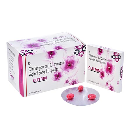 Product Name: CLITRIN, Compositions of CLITRIN are Clindamycin and Clotrimazole Vaginal Softgel Capsules - Cista Medicorp