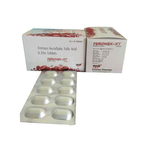 Product Name: FERONEX XT, Compositions of FERONEX XT are Ferrous Ascorbate Folic Acid And Zinc Tablets - Tecnex Pharma