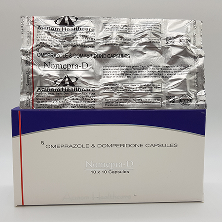 Product Name: Nomepra I, Compositions of Nomepra I are Omeprazole  and Domperidone Capsules - Acinom Healthcare