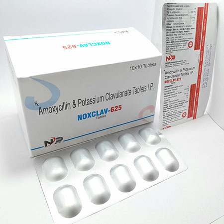 Product Name: Noxclav 625, Compositions of Noxclav 625 are Amoxycillin & Potassium Clavulanate Tablets Ip - Noxxon Pharmaceuticals Private Limited