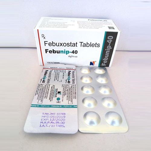 Product Name: Febunip 40, Compositions of Febunip 40 are Febuxostat Tablets  - Nova Indus Pharmaceuticals
