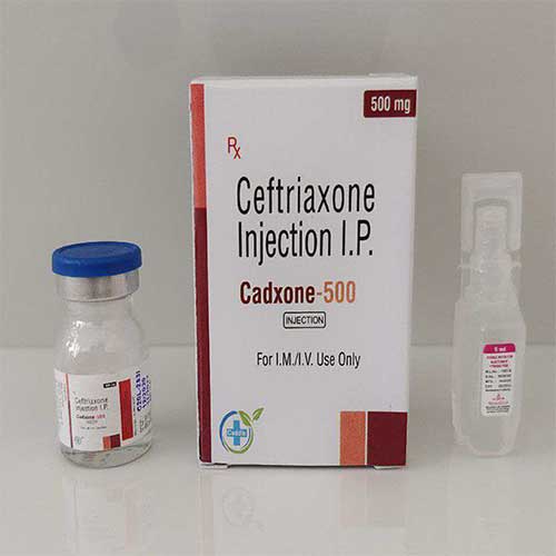 Product Name: Cadxone 500, Compositions of Cadxone 500 are Ceftriaxone Injection IP - Caddix Healthcare