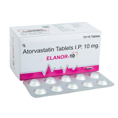 Product Name: Elanor10, Compositions of Elanor10 are Atorvastatin Tablets I.P. 10 mg. - Senen Biotech