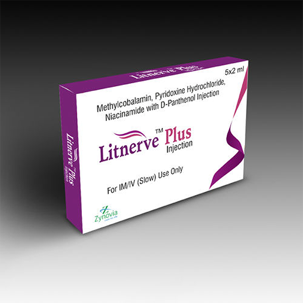Product Name: Litnerve Plus, Compositions of are Methylcobalamin, Pyridoxine Hydrochloride, Niacinamide with D-Panthenol Injection - Zynovia Lifecare