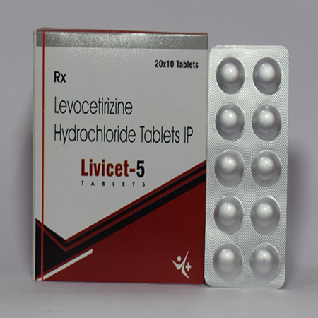 Product Name: Liviset 5, Compositions of Liviset 5 are Levocetirizine Hydrochloride Tablets IP - Meridiem Healthcare
