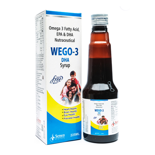 Product Name: Wego3DHA Syrup, Compositions of Wego3DHA Syrup are Omega 3 Fatty Acid, EPA & DHA Nutraceutical - Senen Biotech