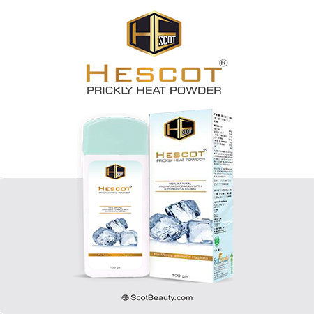 Product Name: Hescot, Compositions of Hescot are Prickly Heat Powder - Scothuman Lifesciences
