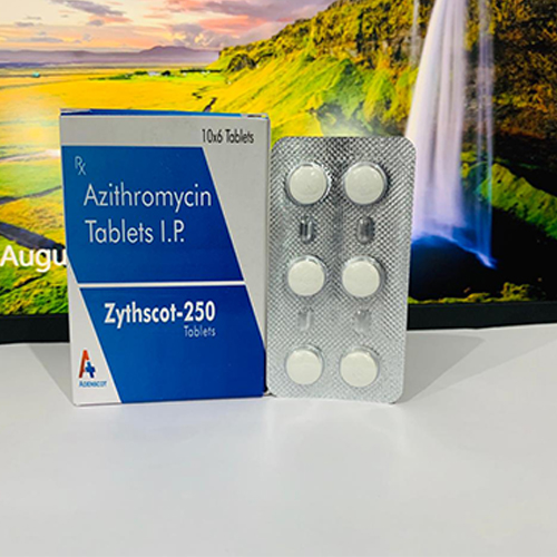 Product Name: Zythscot 250, Compositions of Zythscot 250 are Azithromycin Tablets I.P. - Adenscot Healthcare Pvt. Ltd.