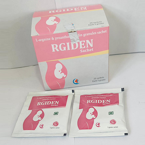Product Name: Rgiden, Compositions of Rgiden are L-arginine and Proanthocyanidin Granules Sachet - Jonathan Formulations