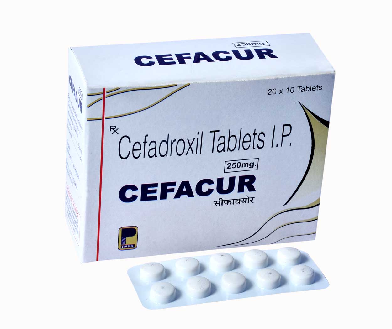 Product Name: CEFACUR 250mg, Compositions of CEFACUR 250mg are Cefadroxil Tablets I.P. - Park Pharmaceuticals