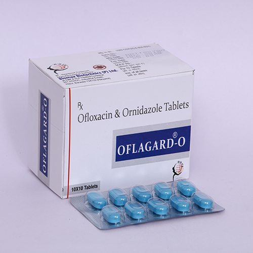 Product Name: OFLAGARD O, Compositions of OFLAGARD O are Ofloxacin & Ornidazole Tablets - Biomax Biotechnics Pvt. Ltd