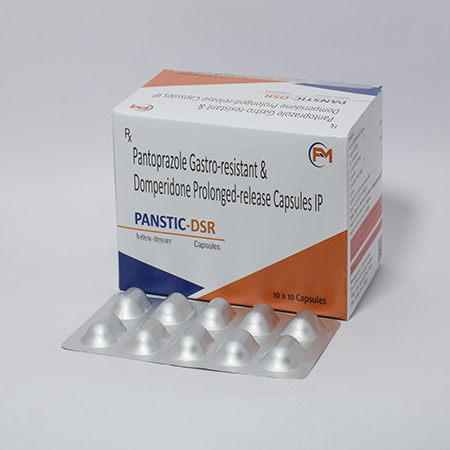 Product Name: Panstic DSR, Compositions of Panstic DSR are Pantoprazole Gastro-Resitant & Domperidone Prolonged-Release capsules IP - Meridiem Healthcare