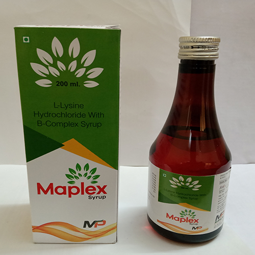 Product Name: Maplex, Compositions of L-Lysine Hydrochloride with B-Complex Syrup are L-Lysine Hydrochloride with B-Complex Syrup - Manlac Pharma
