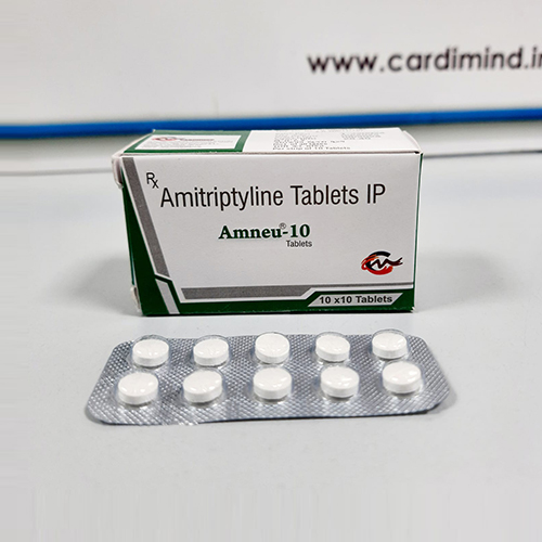 Product Name: Amneu, Compositions of Amneu are Amitriptyline Tabets I.P. - Cardimind Pharmaceuticals