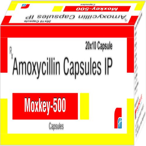 Product Name: MOXKEY 500, Compositions of MOXKEY 500 are Amoxycillin Capsules IP - Healthkey Life Science Private Limited