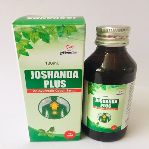 Product Name: Joshanda Plus, Compositions of Joshanda Plus are an ayurvedic cough syrup - Almatica Pharmaceuticals Private Limited