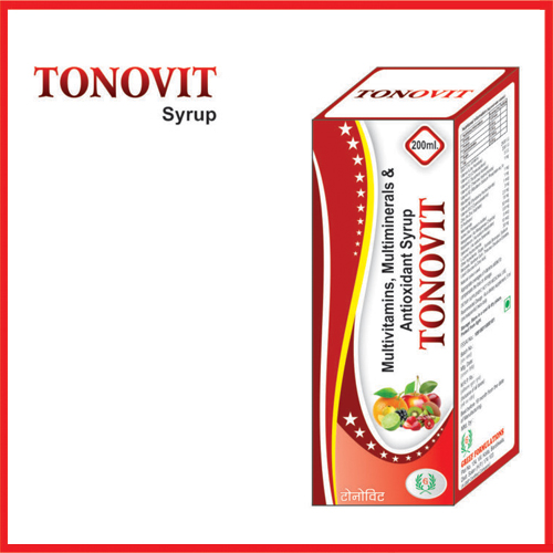 Product Name: Tonovit, Compositions of Tonovit are Multivitamins,Multiminerals & Antioxidant Syrup - Greef Formulations