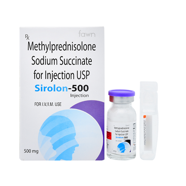Product Name: SIROLON 500, Compositions of SIROLON 500 are Methylpredisolone Sodium Succinate for Injection USP - Fawn Incorporation