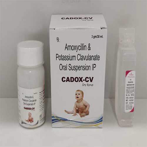 Product Name: Cadox CV, Compositions of Cadox CV are Amoxicyllin &  Potassium Clavunate Oral Suspension IP - Caddix Healthcare