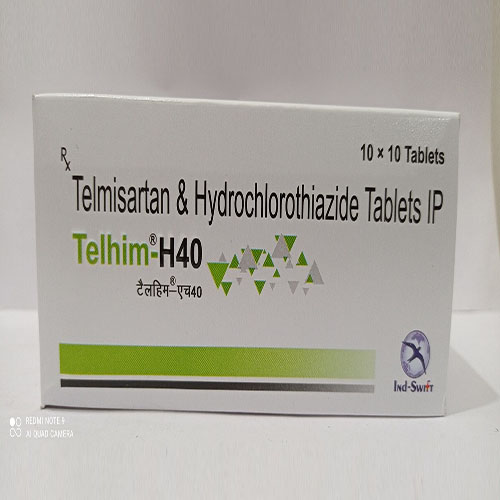 Product Name: Telhim H40, Compositions of Telhim H40 are Telmisartan & Hydrochlorothiazide Tablets IP - Yazur Life Sciences