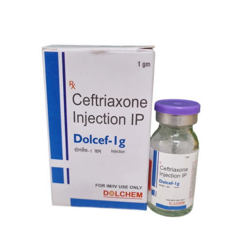 Product Name: Dolcef Ig, Compositions of Dolcef Ig are Ceftriaxone Injection IP - Dolchem Pharmaceuticals Private Limited