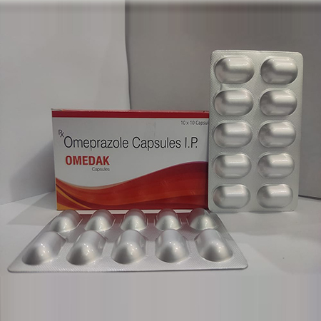 Product Name: Omedak, Compositions of Omedak are Omeprazole  Capsules I.P. - Dakgaur Healthcare