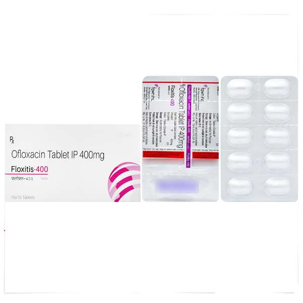 Product Name: FLOXITIS 400, Compositions of FLOXITIS 400 are Ofloxacin I.P. 400 mg. - Fawn Incorporation