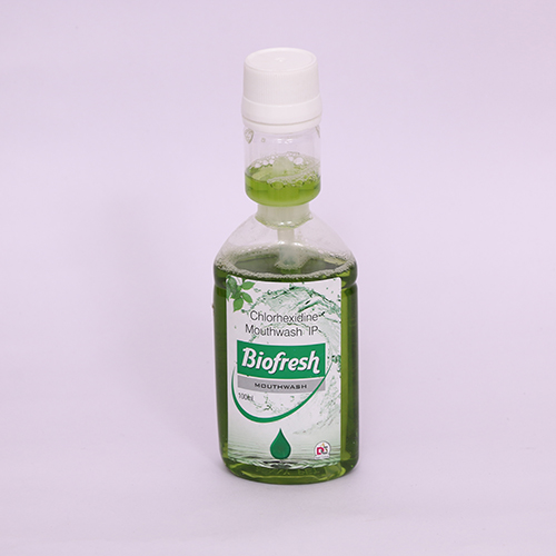 Product Name: BIOFRESH, Compositions of BIOFRESH are Chlorhexidine Mouthwash IP - Biomax Biotechnics Pvt. Ltd