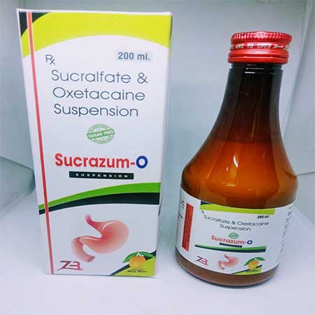 Product Name: Sucrazum O, Compositions of Sucrazum O are Sucralfate & Oxetacaine Supension - Zumax Biocare