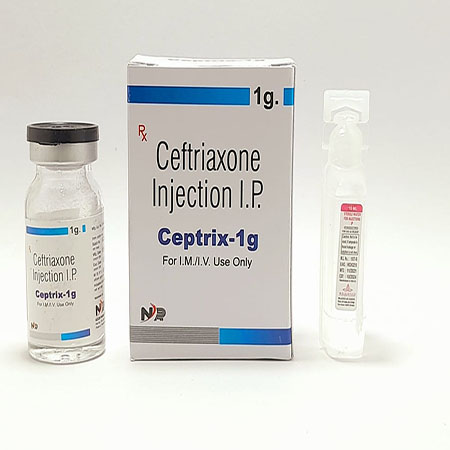 Product Name: Ceptrix 1gm, Compositions of Ceptrix 1gm are Ceftriaxone Injecton Ip - Noxxon Pharmaceuticals Private Limited