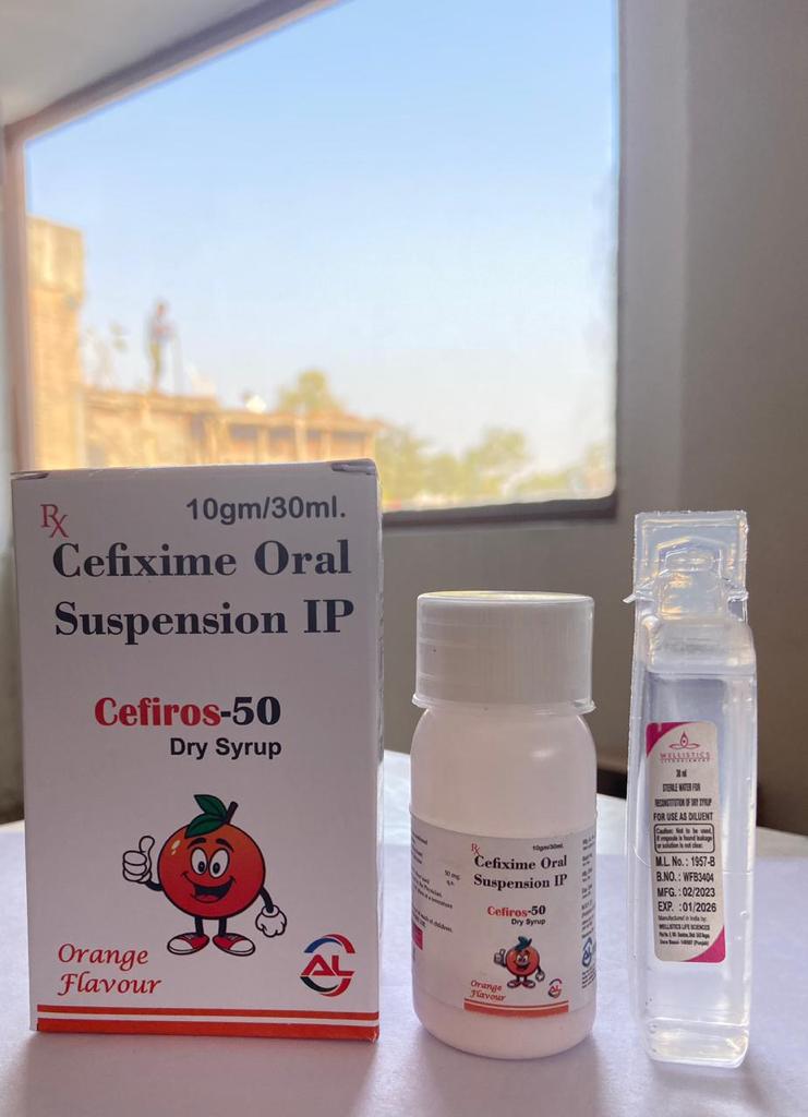 Product Name: Cefixime 50 mg dry syrups, Compositions of Cefixime 50 mg dry syrups are CEFIXIME 50 MG DRY SYRUPS  - Amross Lifesciences